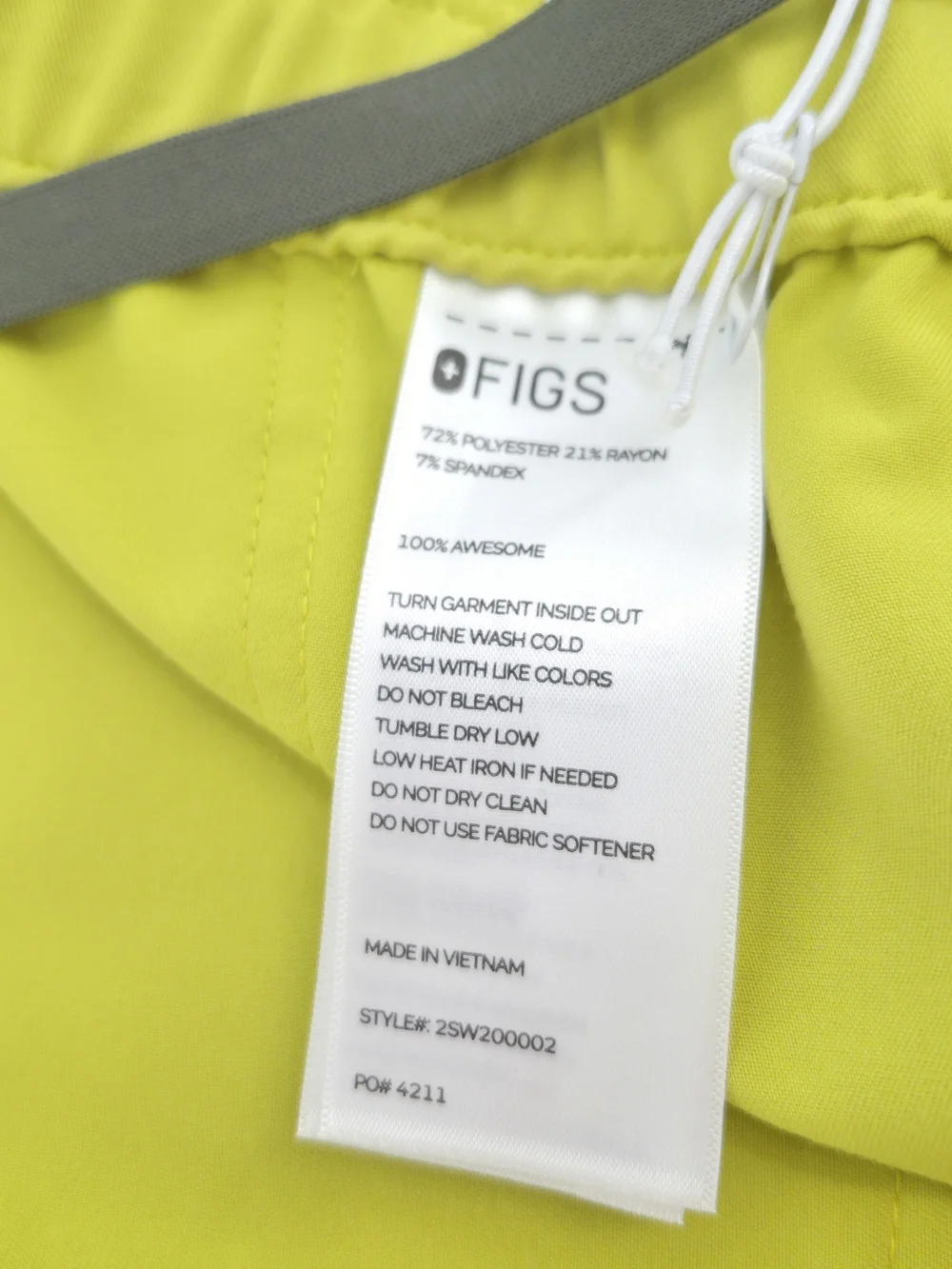 Figs Cairo Cargo Scrub Pants Neon Gray Drawstring 5XLT Straight Leg
